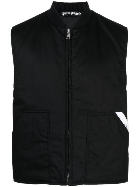 Sartorial-tape zip-up gilet by PALM ANGELS