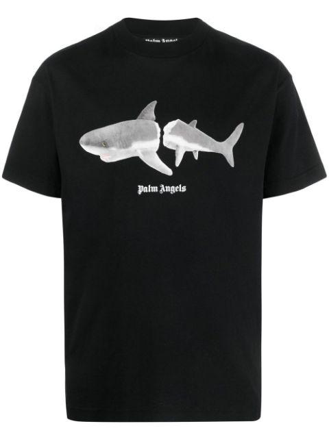 Shark organic-cotton T-shirt by PALM ANGELS