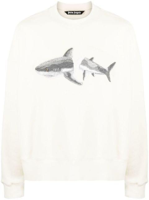 Shark-print crew-neck sweatshirt by PALM ANGELS