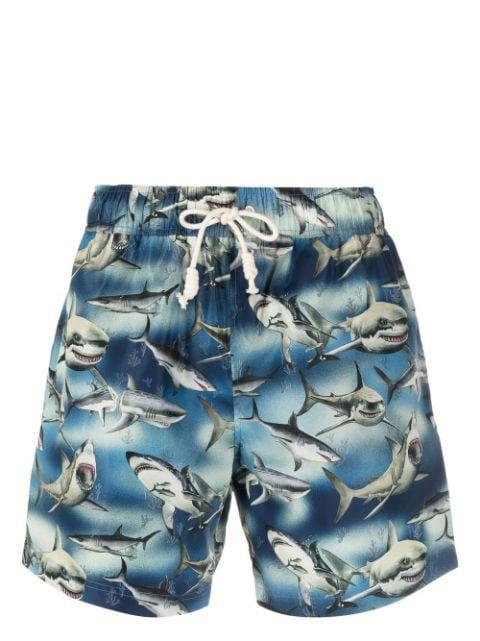 Sharks-print swim shorts by PALM ANGELS
