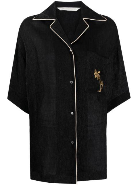 Soireé logo-embroidered shirt by PALM ANGELS
