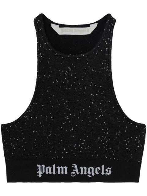 Soiree logo-print crop top by PALM ANGELS