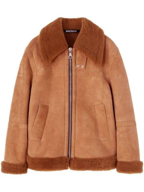 University shearling jacket by PALM ANGELS