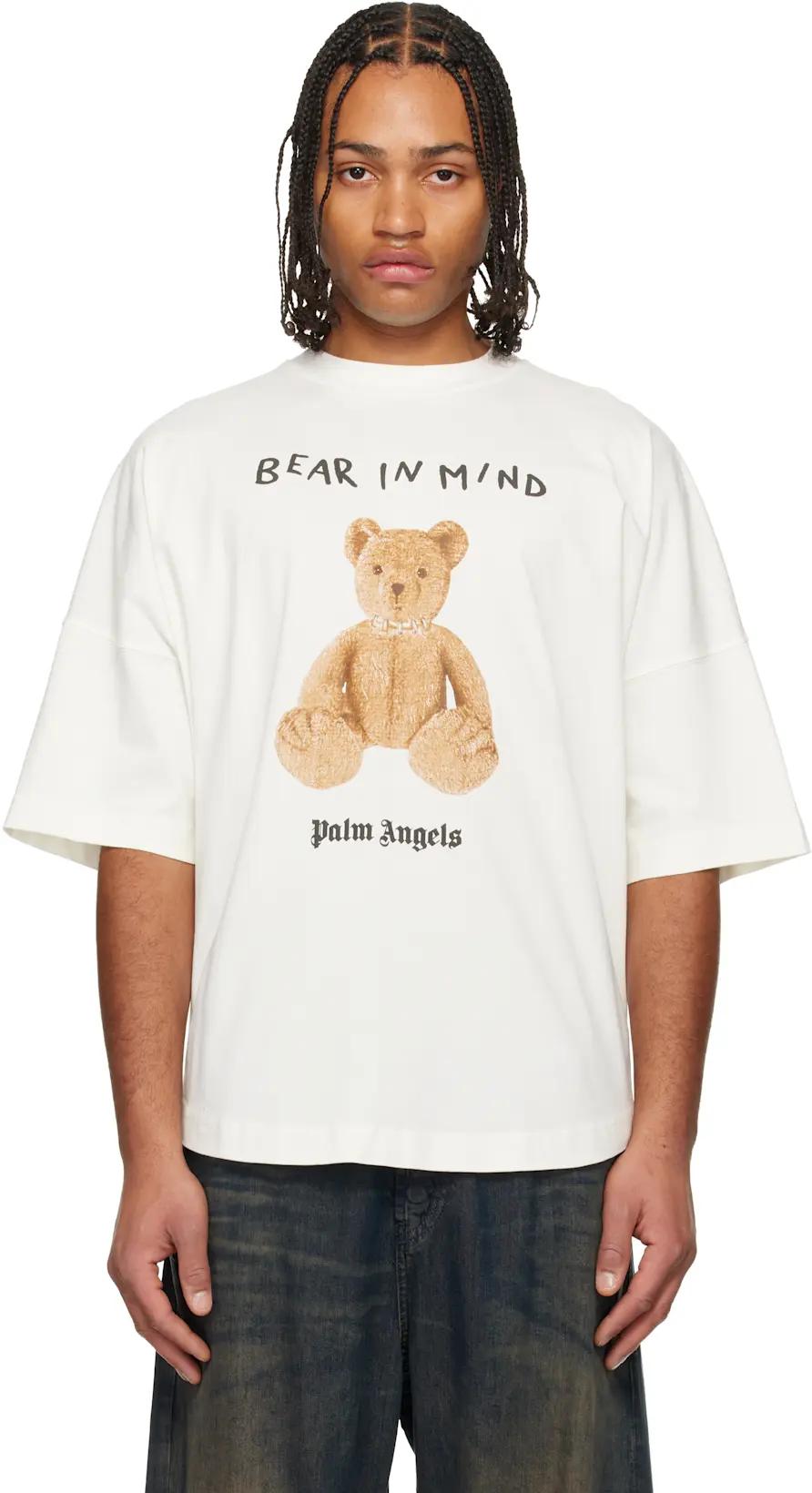 White 'Bear In Mind' Over T-shirt by PALM ANGELS