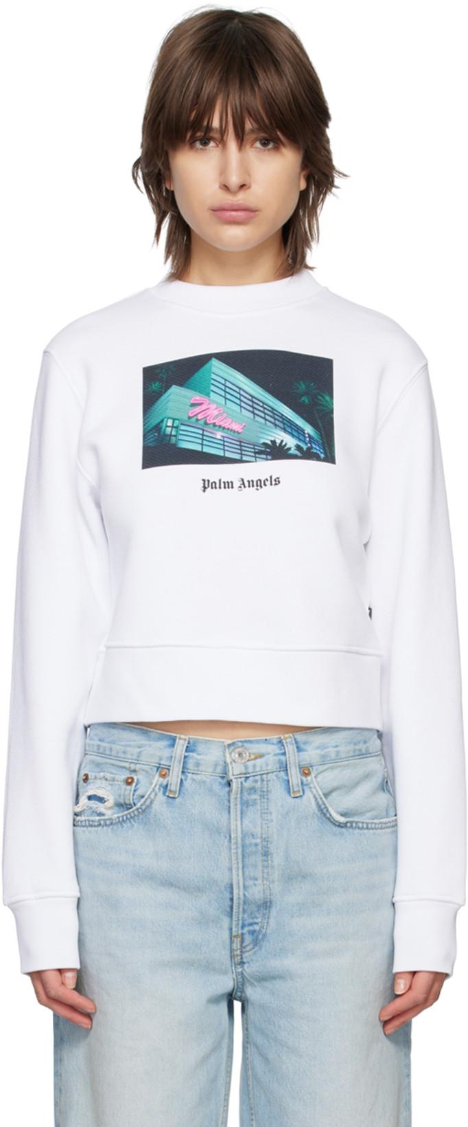 White Getty Miami Sweatshirt by PALM ANGELS