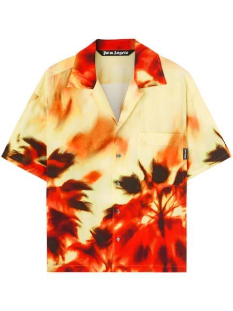 abstract-print notched-collar shirt by PALM ANGELS