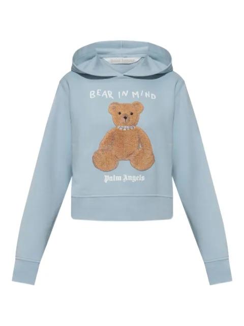 bear-motif long-sleeve hoodie by PALM ANGELS
