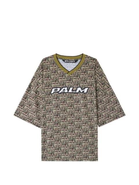 camo logo V-neck T-shirt by PALM ANGELS