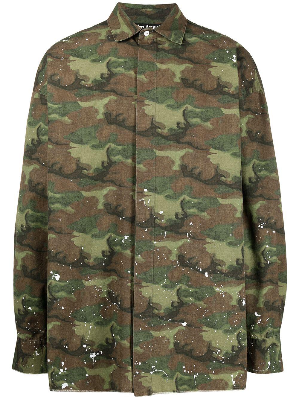 camouflage logo print shirt by PALM ANGELS