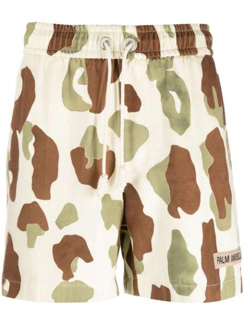 camouflage-print drawstring shorts by PALM ANGELS