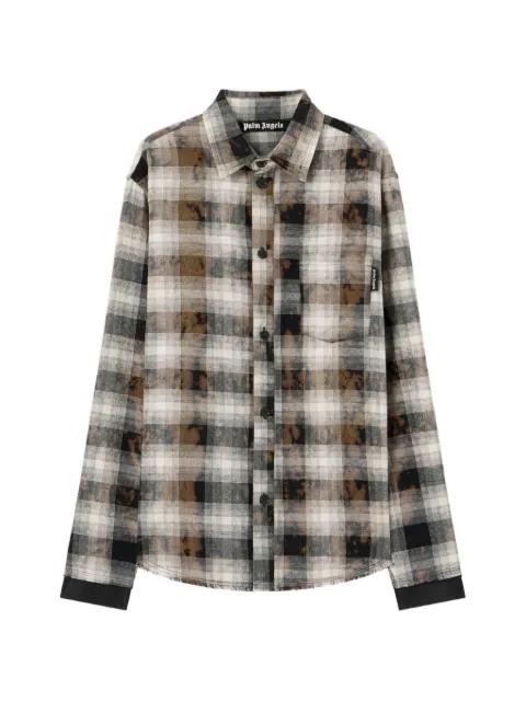 check-pattern frayed shirt by PALM ANGELS