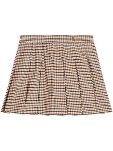 check-pattern pleated miniskirt by PALM ANGELS