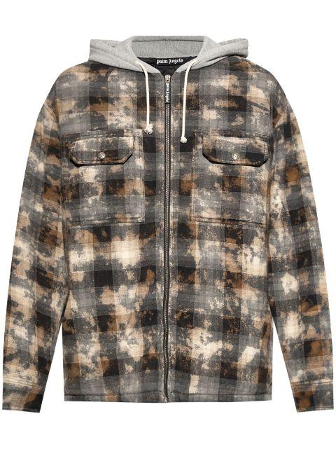 check-pattern shirt jacket by PALM ANGELS