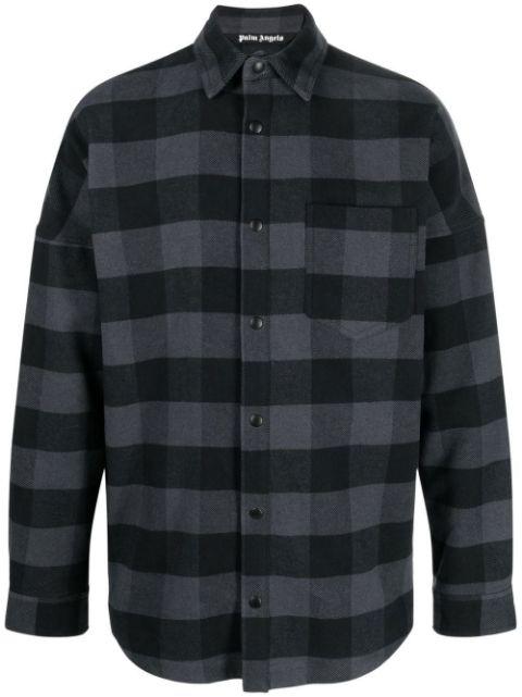 check-print cotton shirt by PALM ANGELS
