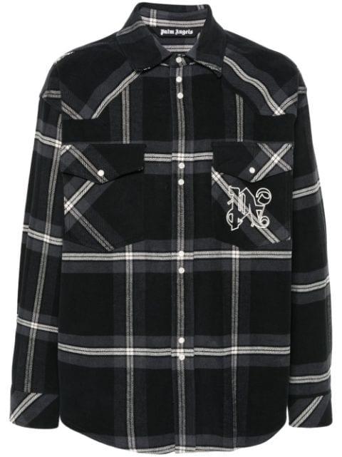 checked cotton-flannel shirt jacket by PALM ANGELS