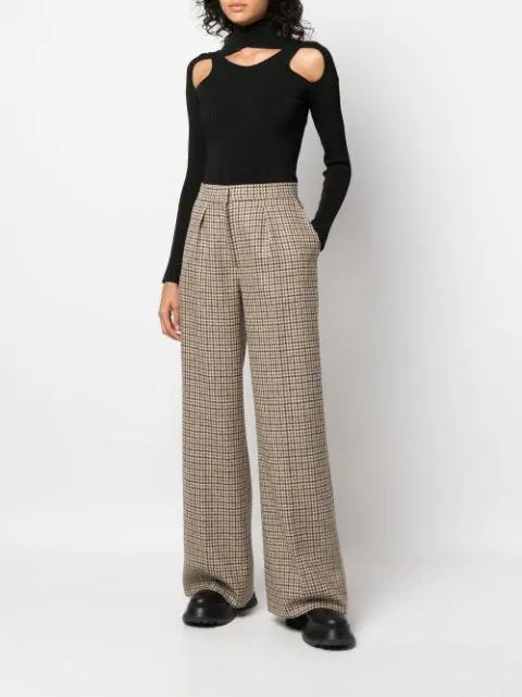 checked wide-leg trousers by PALM ANGELS