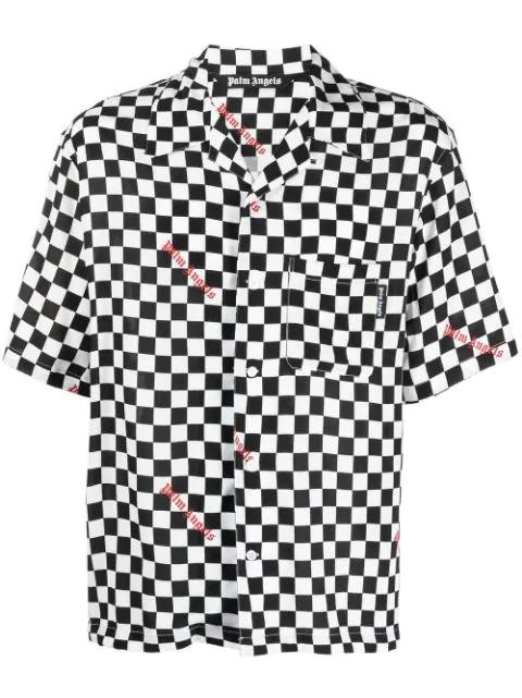 checkerboard-print bowling shirt by PALM ANGELS