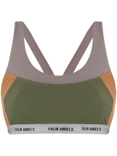 colour-block panelled sports bra by PALM ANGELS