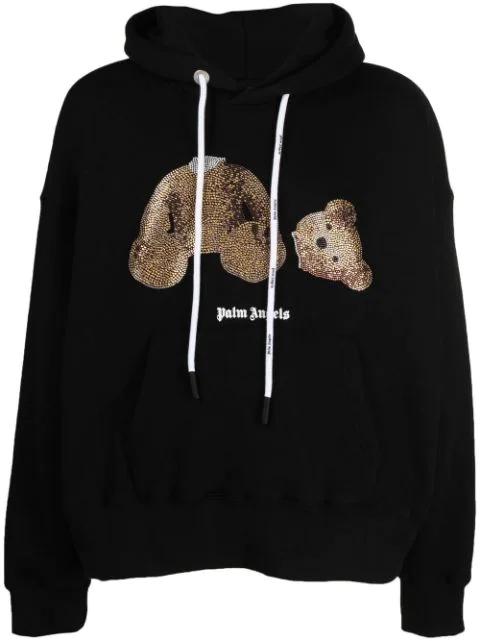 crystal-embellished Teddy Bear hoodie by PALM ANGELS