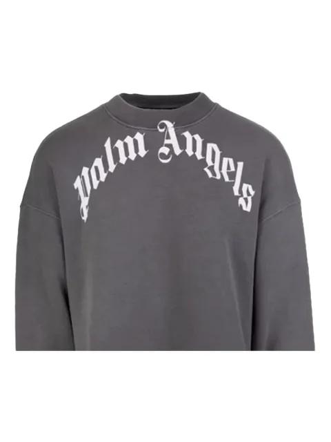 curved logo crew-neck sweatshirt by PALM ANGELS