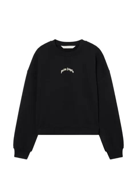 curved logo crop sweatshirt by PALM ANGELS