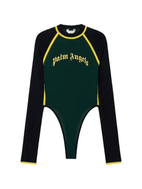 curved logo long sleeve bodysuit by PALM ANGELS