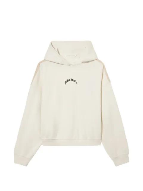curved logo loose crop hoodie by PALM ANGELS