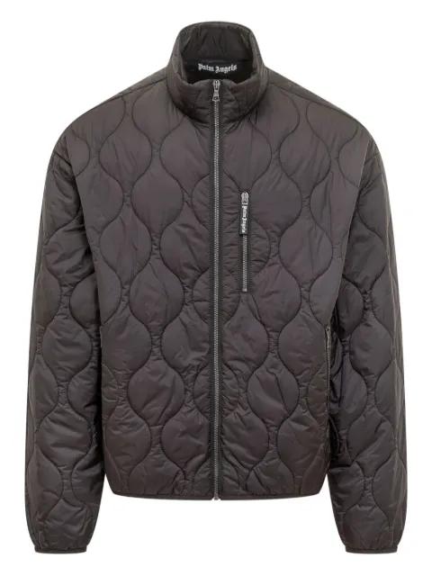 curved logo quilted jacket by PALM ANGELS