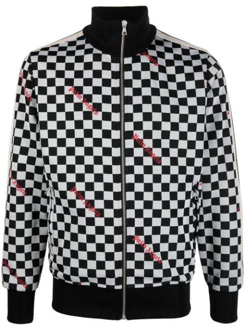 damier-print track jacket by PALM ANGELS