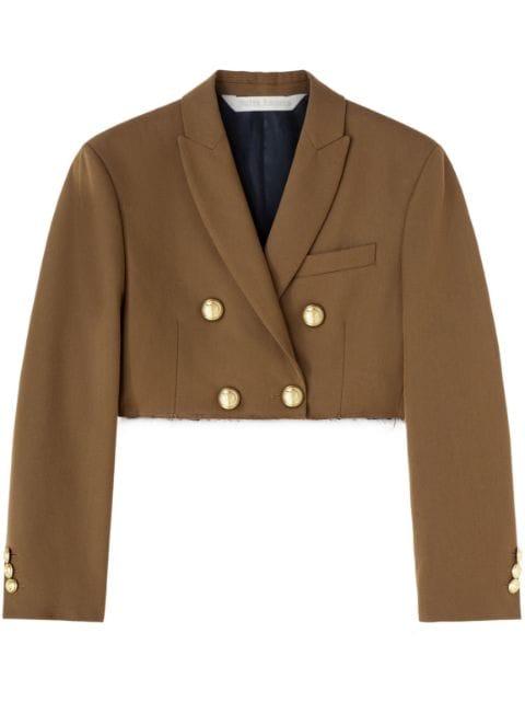 double-breasted cropped blazer by PALM ANGELS