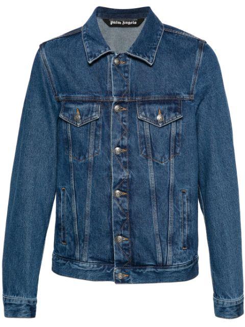 embossed-monogram denim jacket by PALM ANGELS