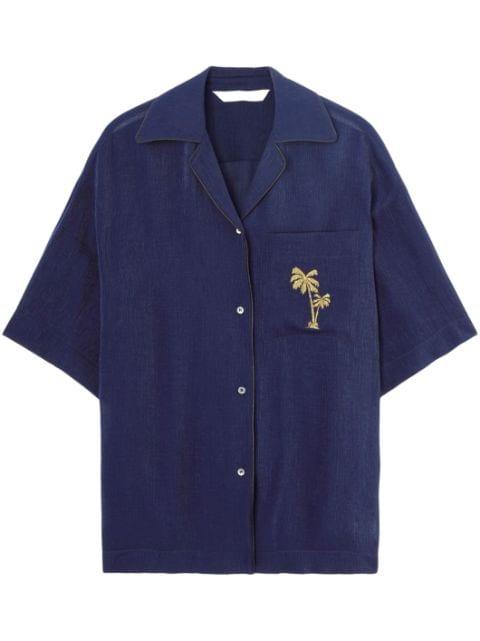embroidered bowling shirt by PALM ANGELS
