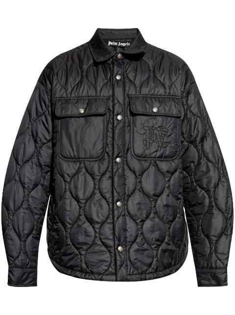 embroidered-logo quilted jacket by PALM ANGELS