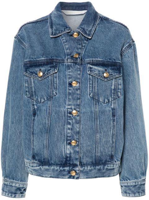 embroidered-panel denim jacket by PALM ANGELS
