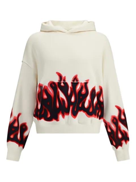 flame-print hoodie by PALM ANGELS