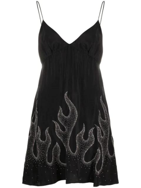 flame-print minidress by PALM ANGELS
