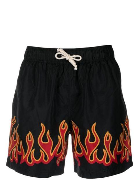 flame-print swim shorts by PALM ANGELS