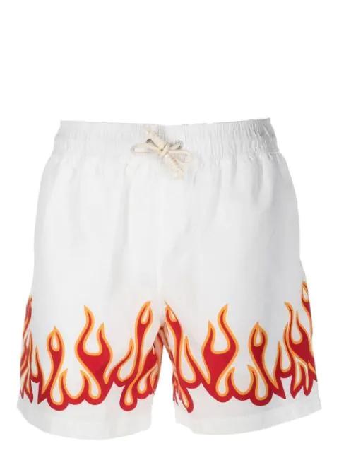 flame-print swim shorts by PALM ANGELS