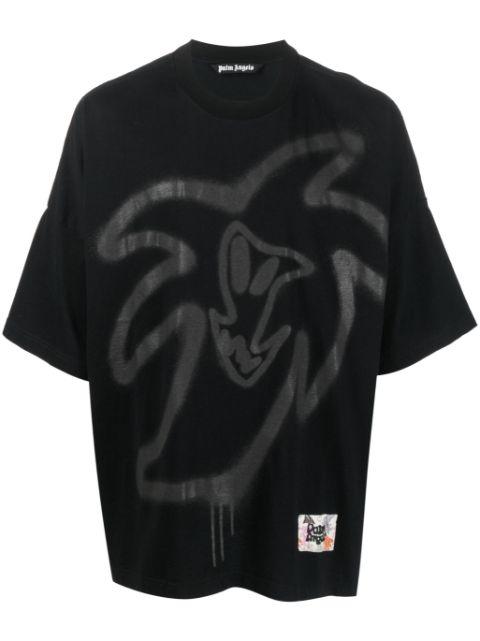 graffiti-print organic cotton T-shirt by PALM ANGELS