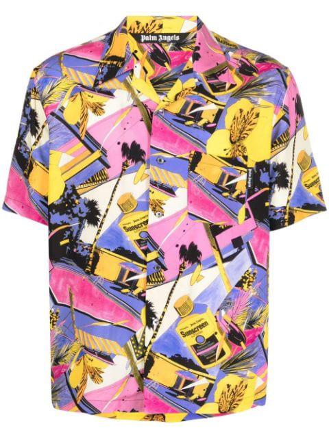 graphic-print bowling shirt by PALM ANGELS