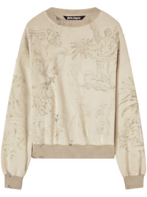 graphic-print cotton sweatshirt by PALM ANGELS