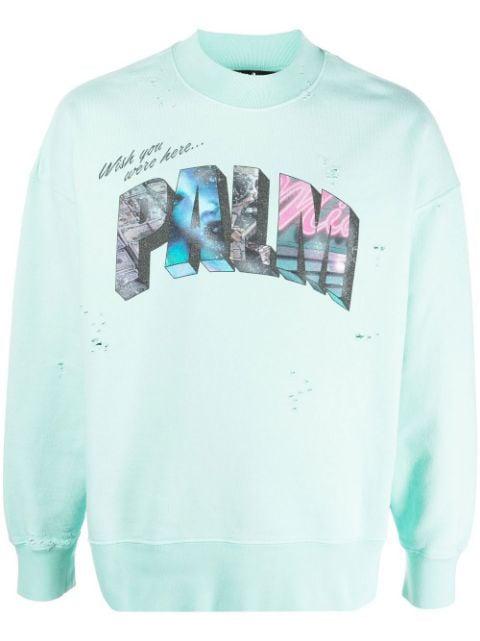 graphic-print crew-neck sweatshirt by PALM ANGELS