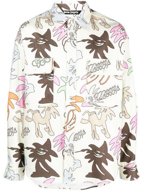 graphic-print long-sleeve shirt by PALM ANGELS