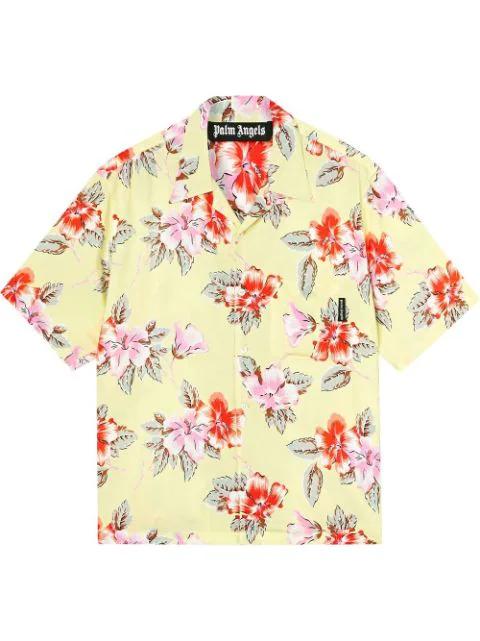 hibiscus floral print bowling shirt by PALM ANGELS