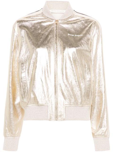 leather bomber jacket by PALM ANGELS