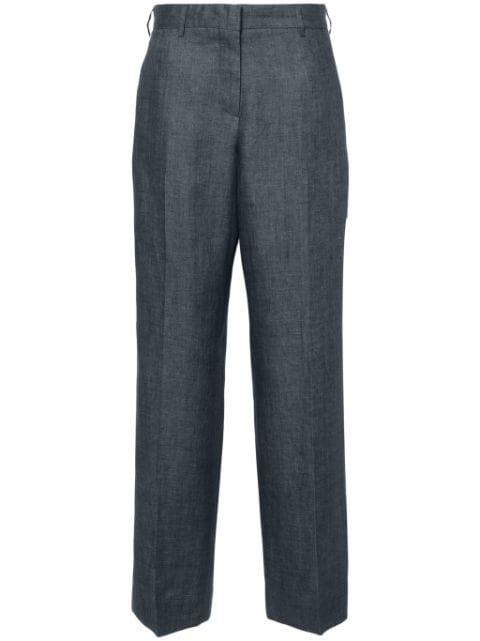 linen side-stripe straight-leg trousers by PALM ANGELS