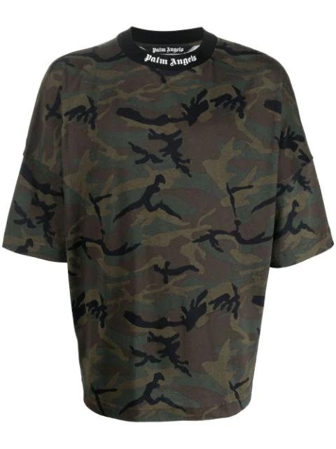 logo-band camouflage-print T-shirt by PALM ANGELS