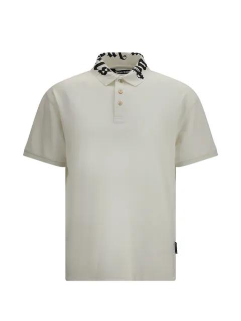 logo-collar cotton polo shirt by PALM ANGELS