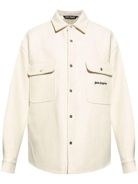logo-embroidered buttoned shirt jacket by PALM ANGELS