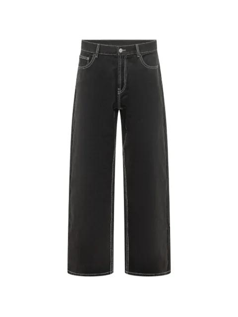 logo-embroidered contrast-stitch jeans by PALM ANGELS